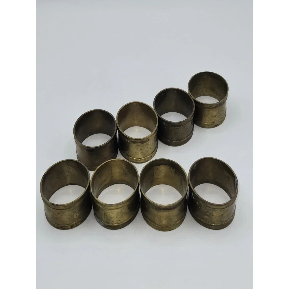 Vintage Brass Napkin Rings Set of 8 Minimalist Mid Century Table Decor